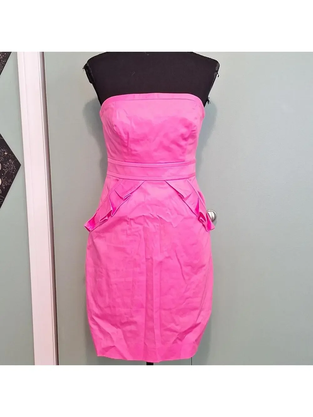 Nwt J Crew Hot Pink Strapless Pencil Dress Size 0
